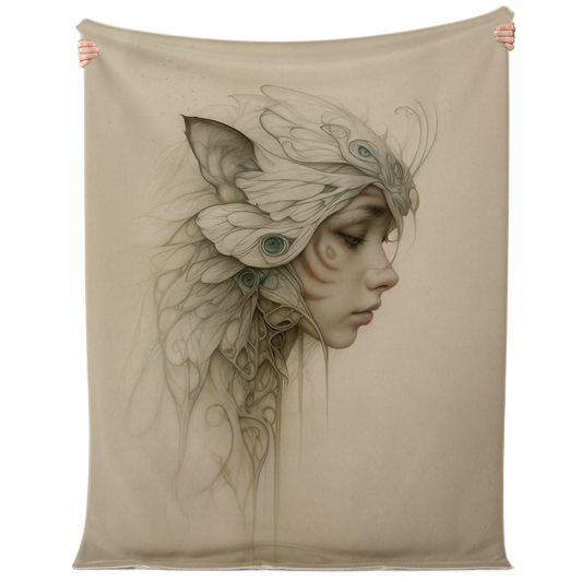 Woven in Whispered Feathers Premium Microfleece Blanket