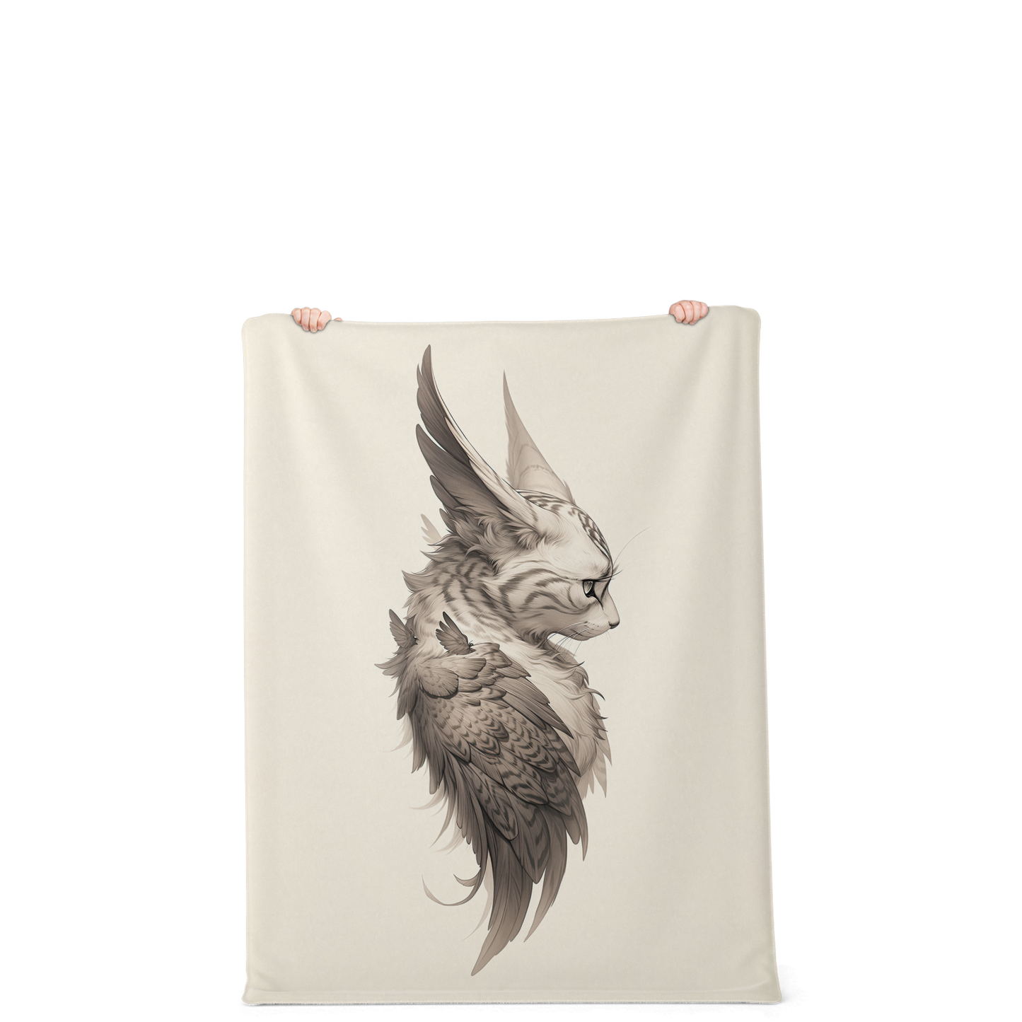 Wing Eared Cat Premium Microfleece Blanket