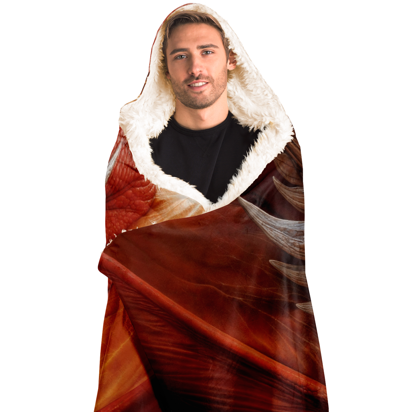 Fiery Gaze Hooded Blanket