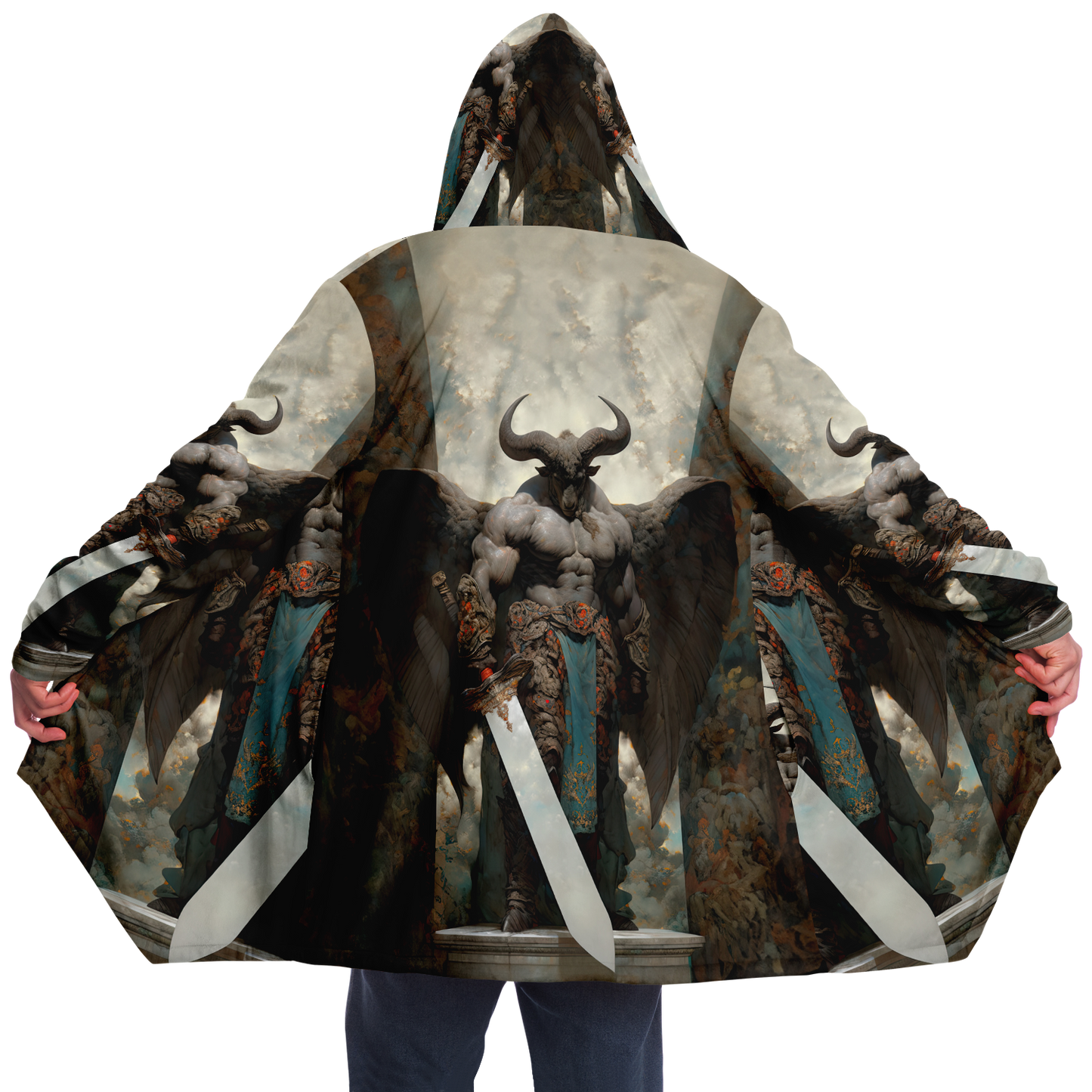 Winged Minotaur Microfleece Cloak