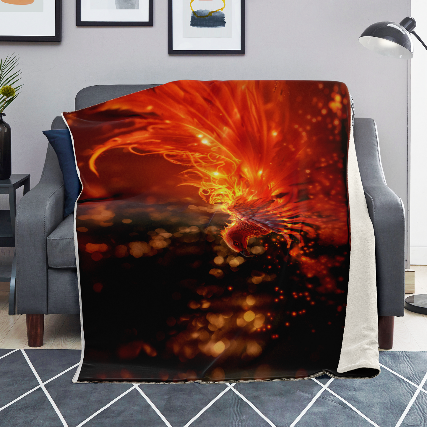 Blazing Grace Phoenix Premium Microfleece Blanket