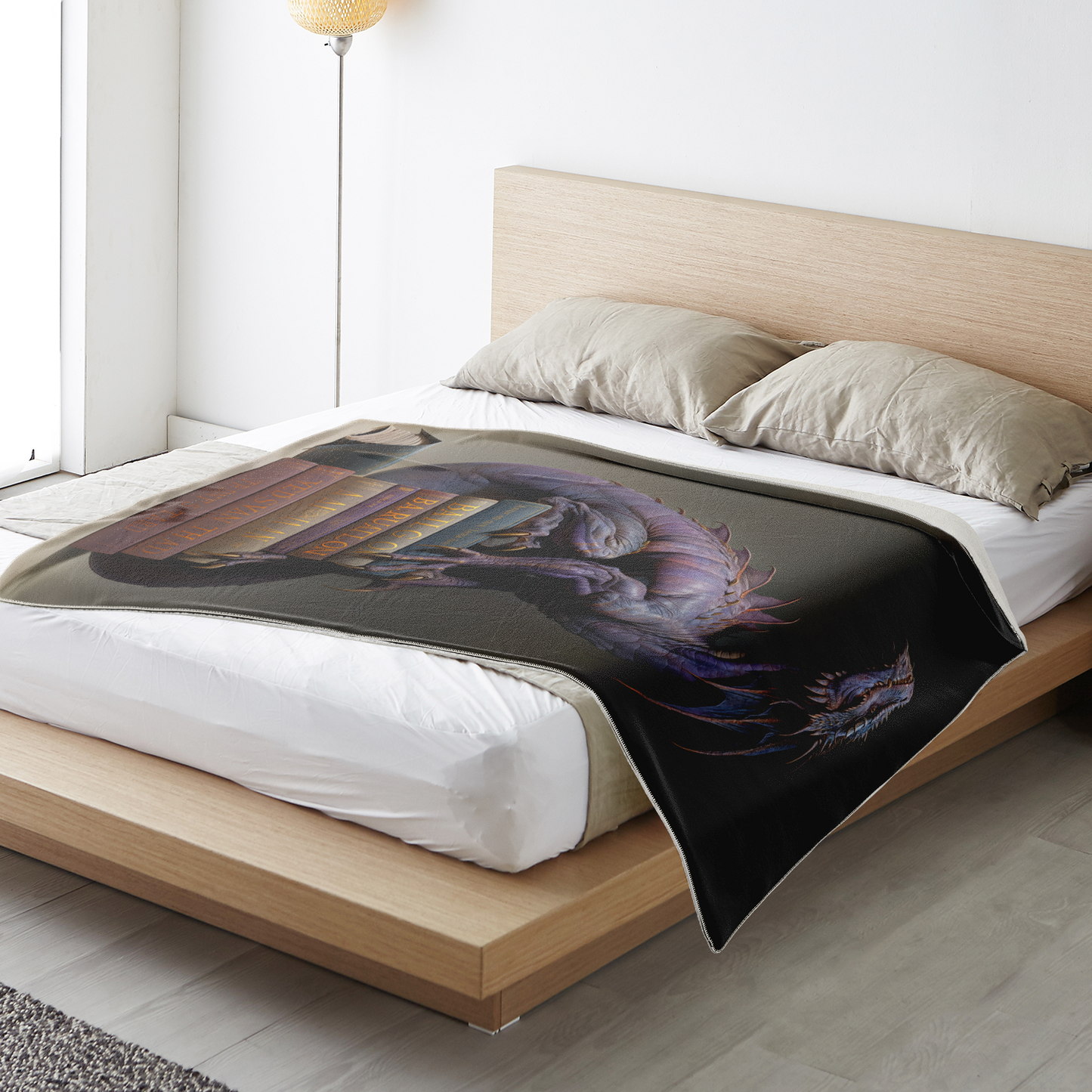 Book Wyrm Premium Microfleece Blanket