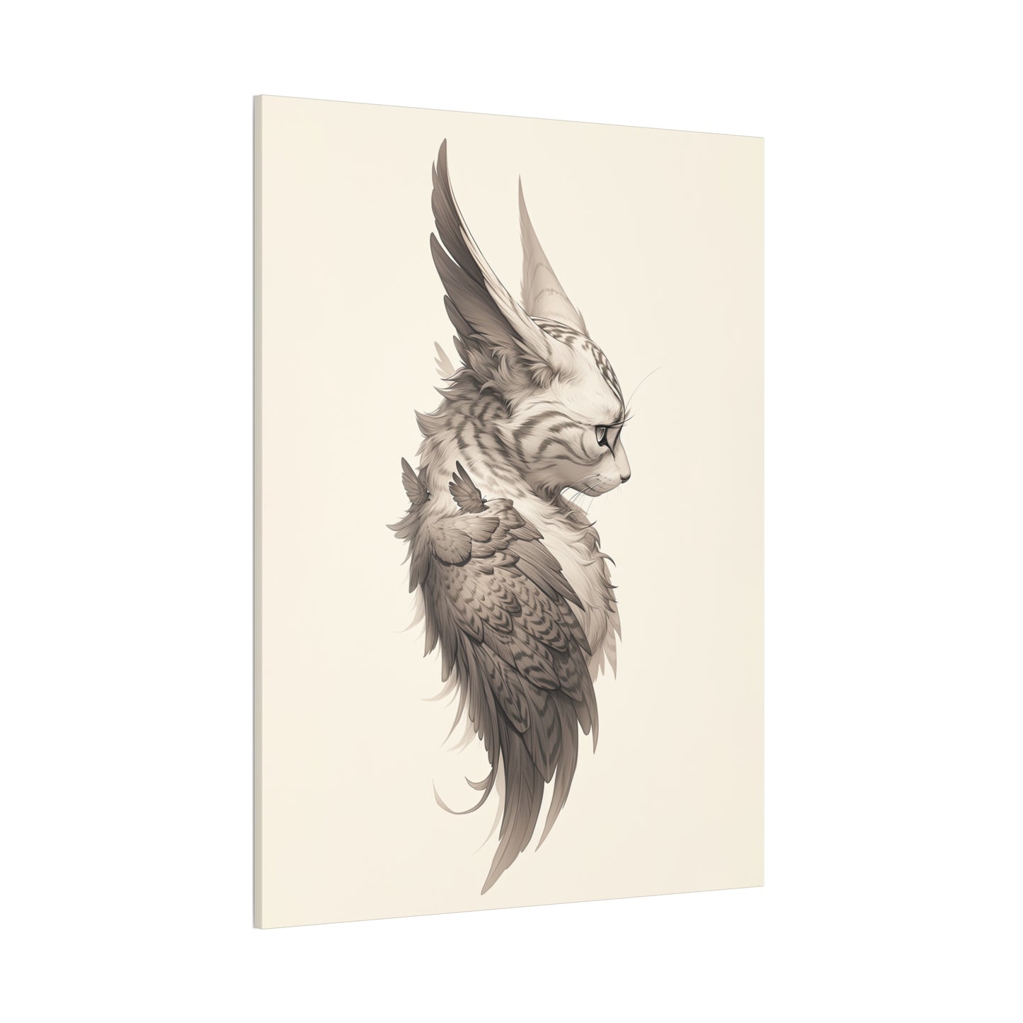 "Wing Eared Cat" Canvas Stretched, 0.75" - Print