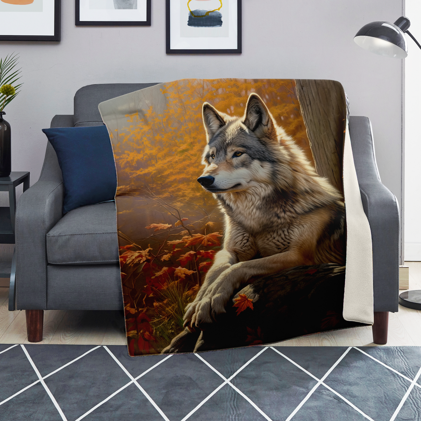 Watcher Wolf Microfleece Blanket