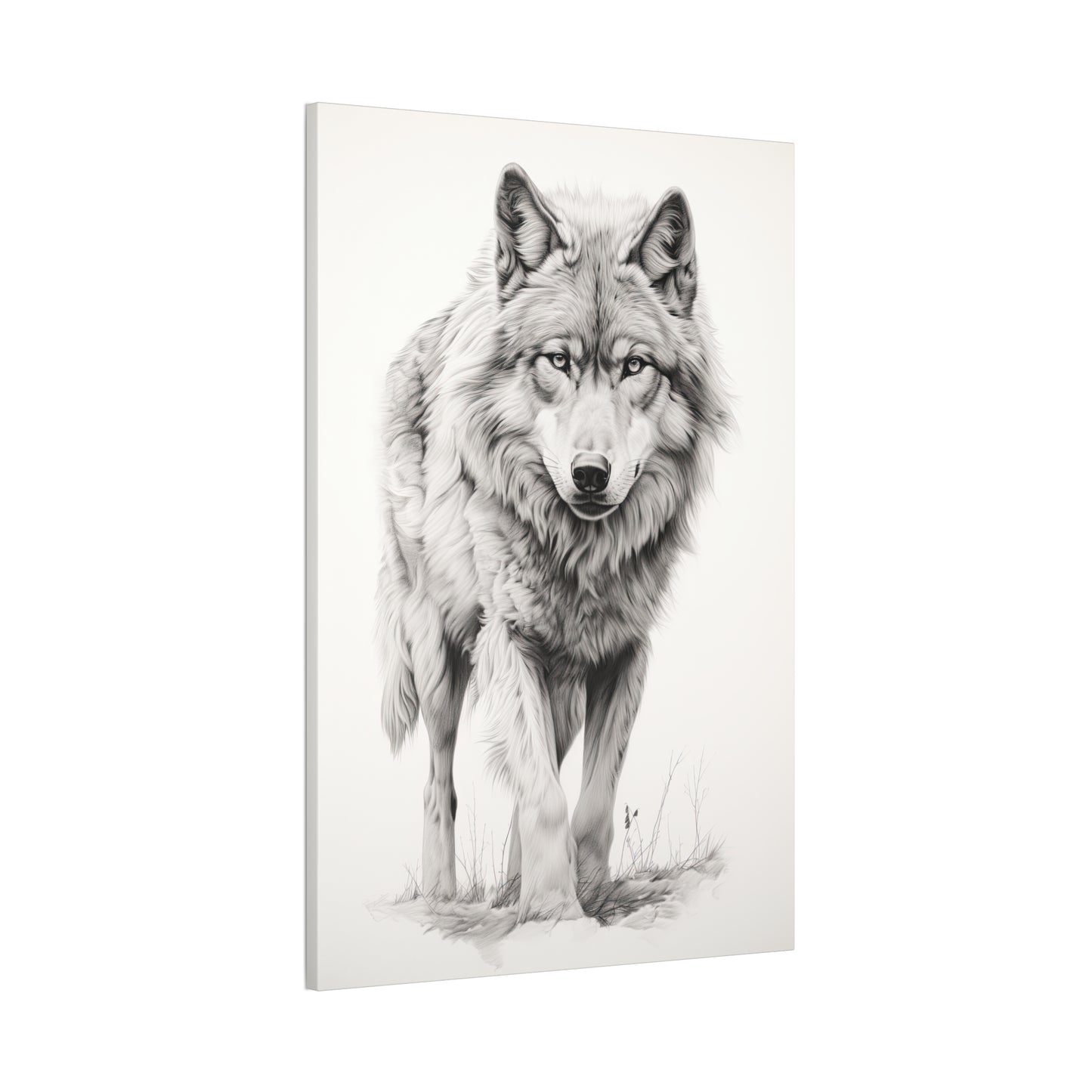 "Wolf Sketch" Canvas Stretched, 0.75" - Print