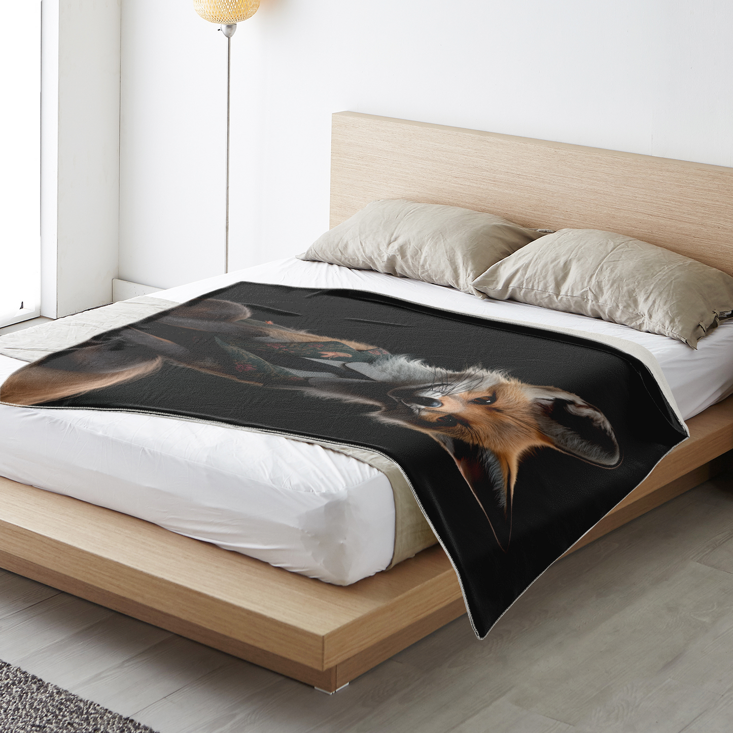 Mr Sleek Fox Microfleece Blanket