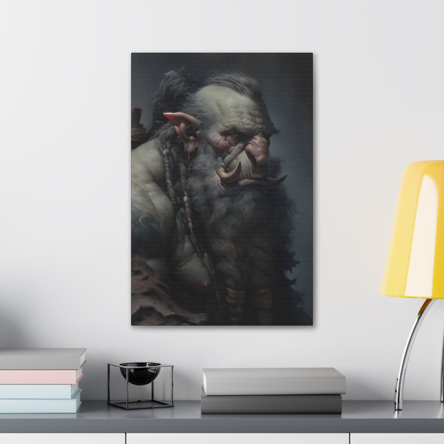 "Troll Warrior Portrait" Canvas Stretched, 0.75" - Print