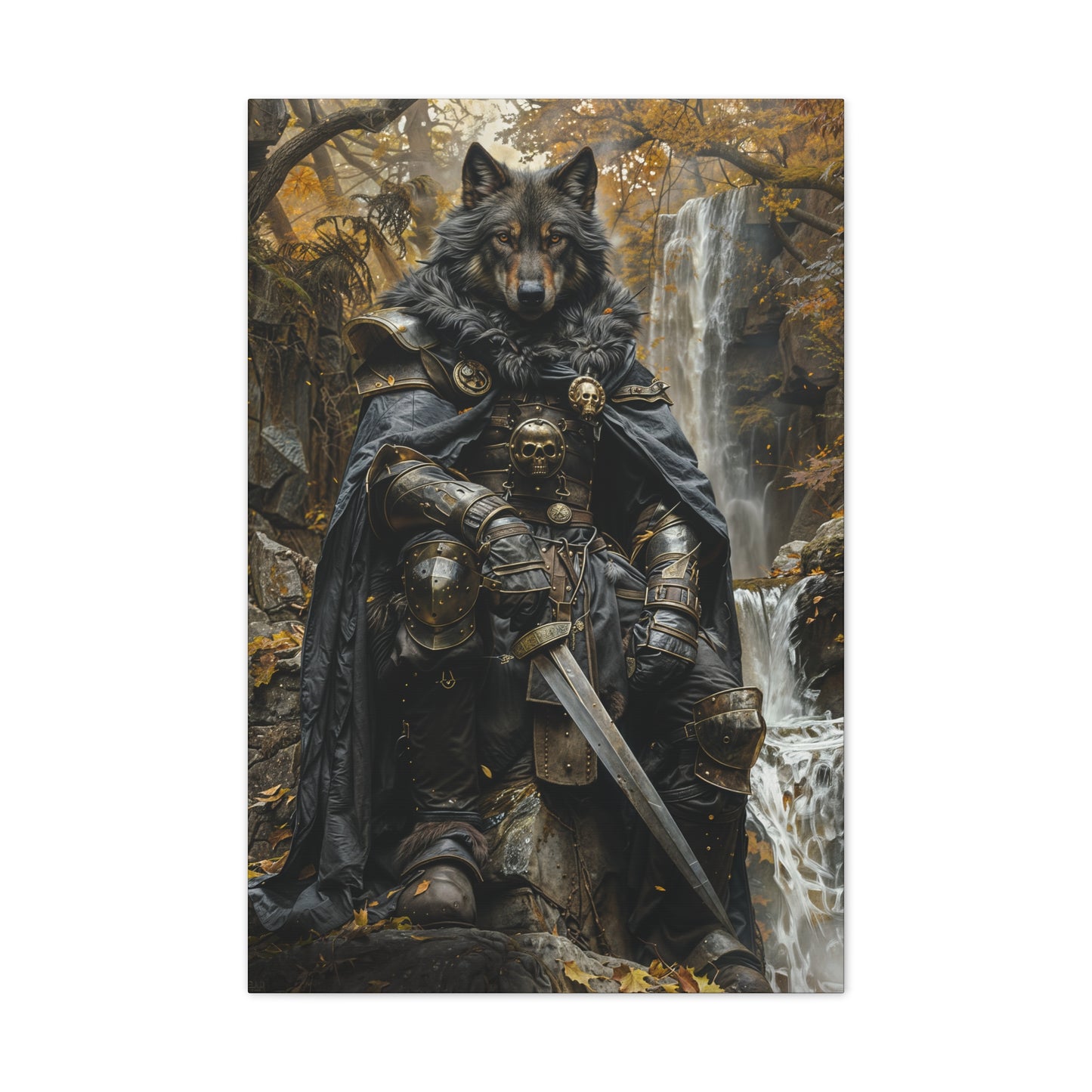 "Dark Wolf" Canvas Stretched, 0.75" - Print