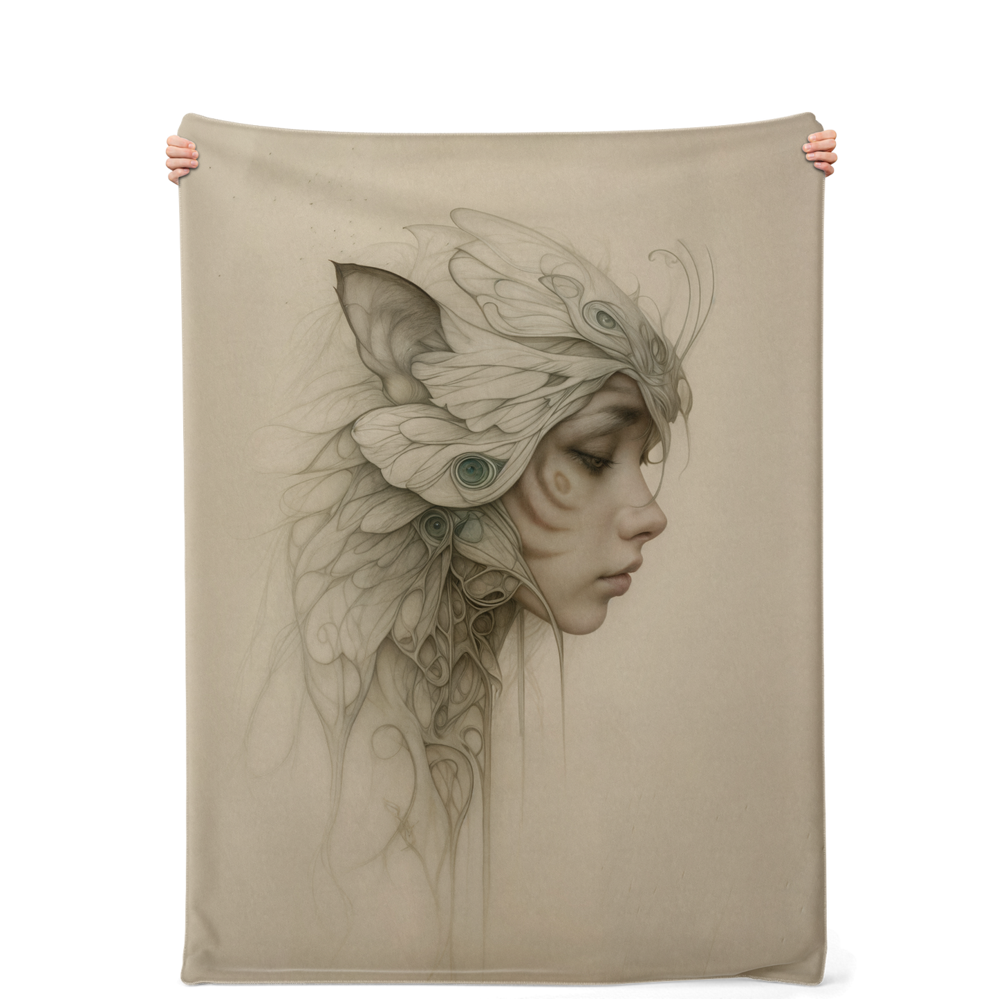 Woven in Whispered Feathers Premium Microfleece Blanket