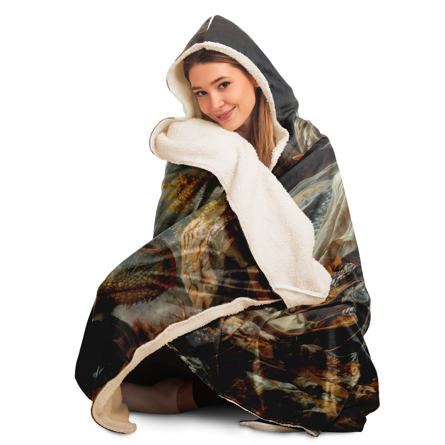 Clifftop Contemplation Hooded Blanket