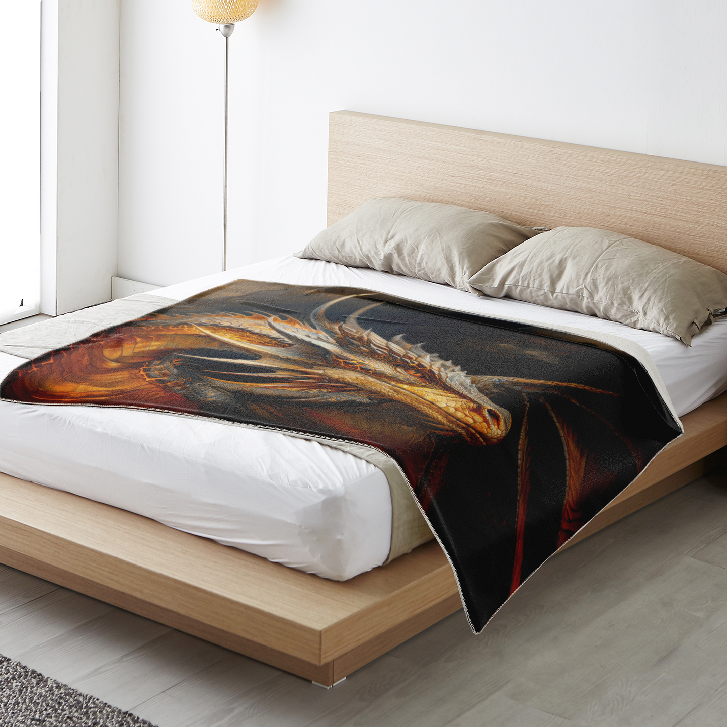 Fireheart - Grandfather Dragon Premium Microfleece Blanket