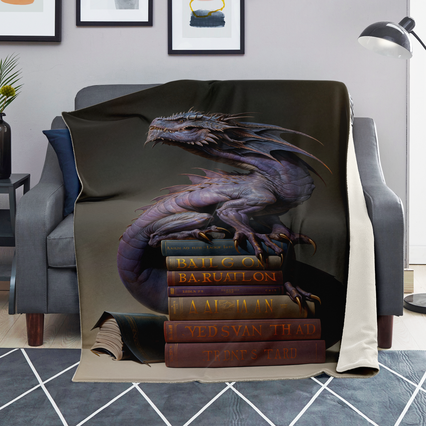 Book Wyrm Premium Microfleece Blanket