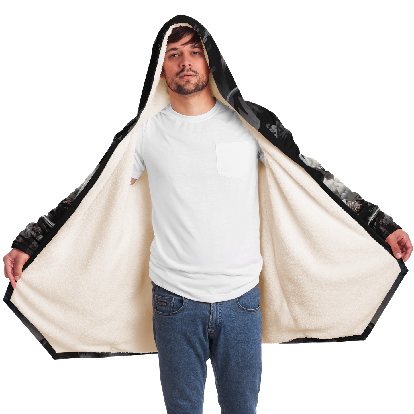 Falcon Owl Samurai Microfleece Cloak