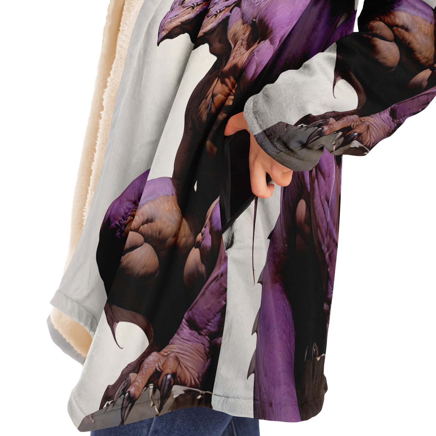 Zephyrion The Violet Winged Draconian Microfleece Cloak