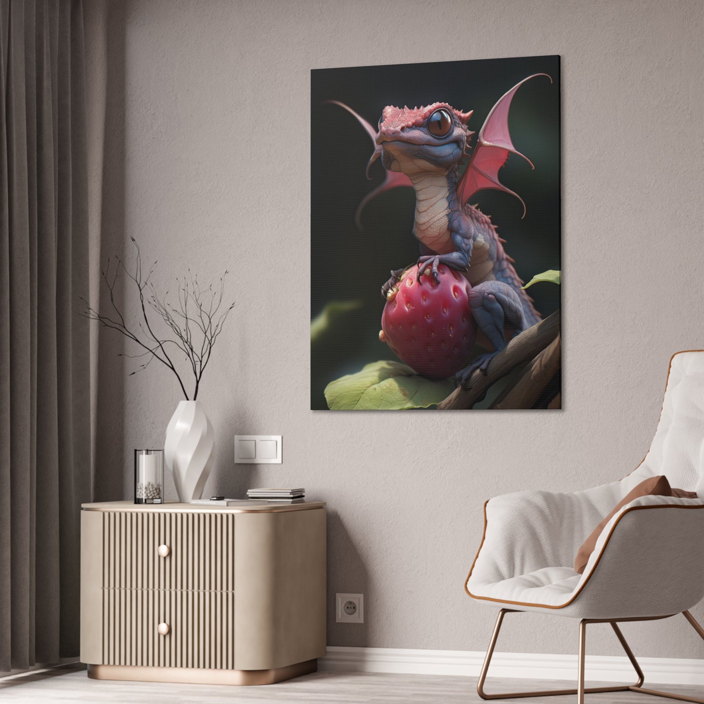 "Berry The Fairy Dragon" Canvas Stretched, 0.75" - Print