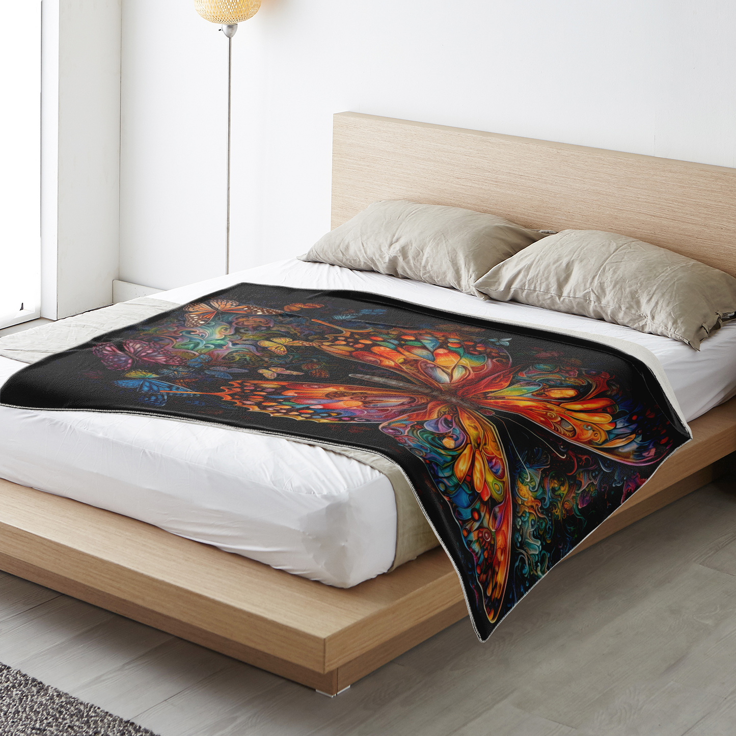 Psychedelic Monarch Premium Microfleece Blanket