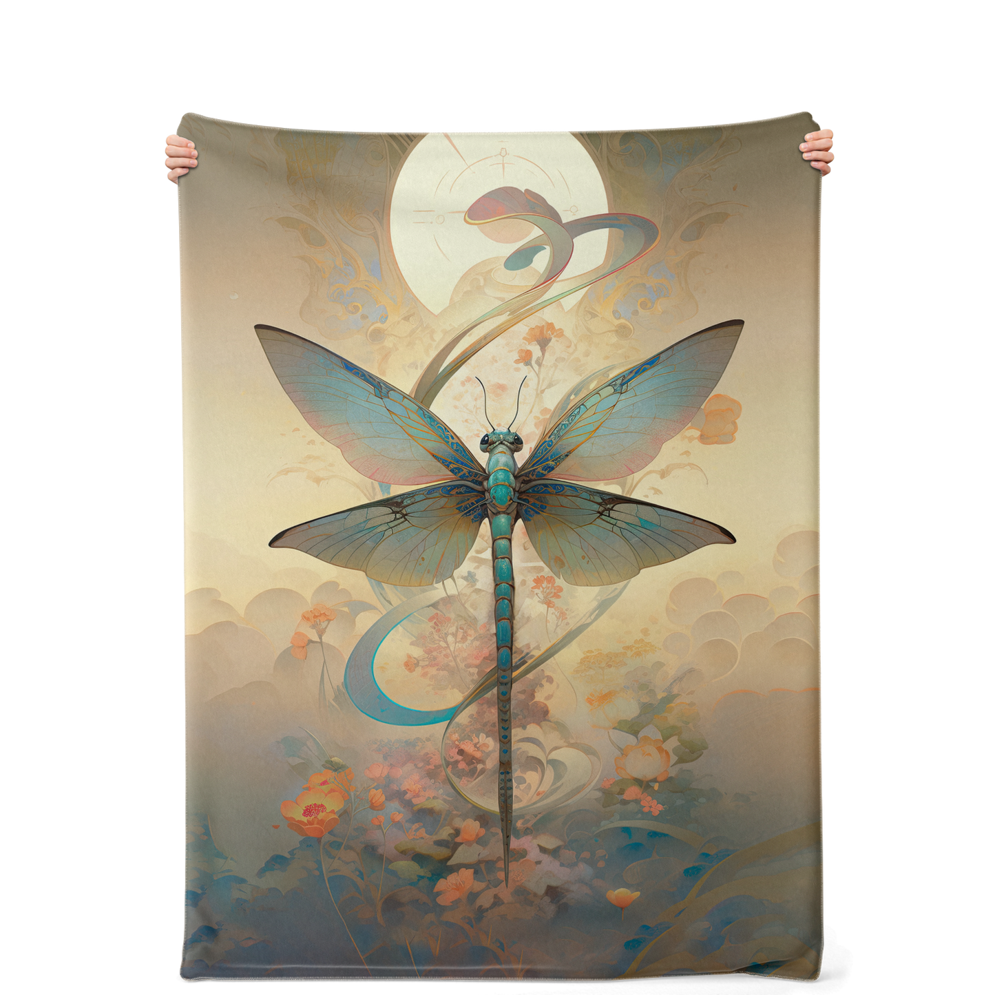 Premium Zen Dragonfly Microfleece Blanket