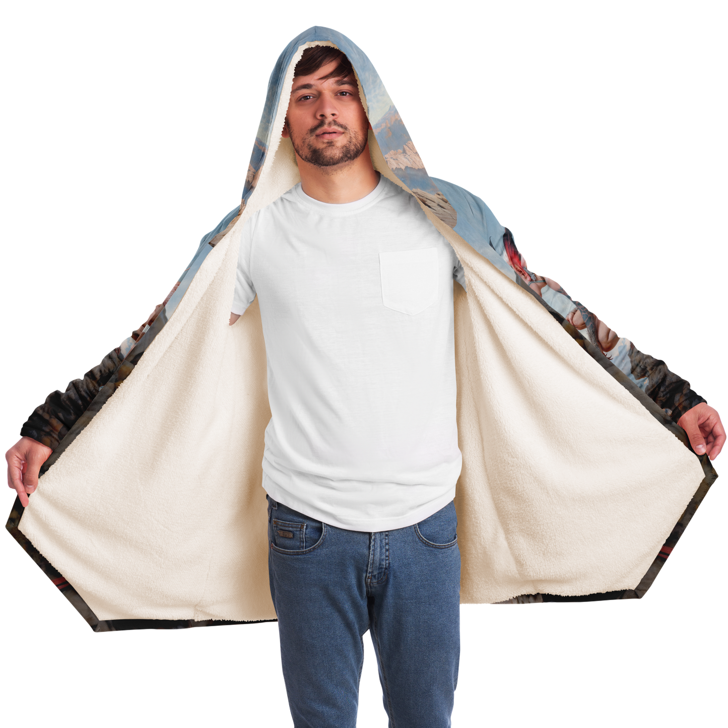 The Crimson Harpy's Oath Microfleece Cloak