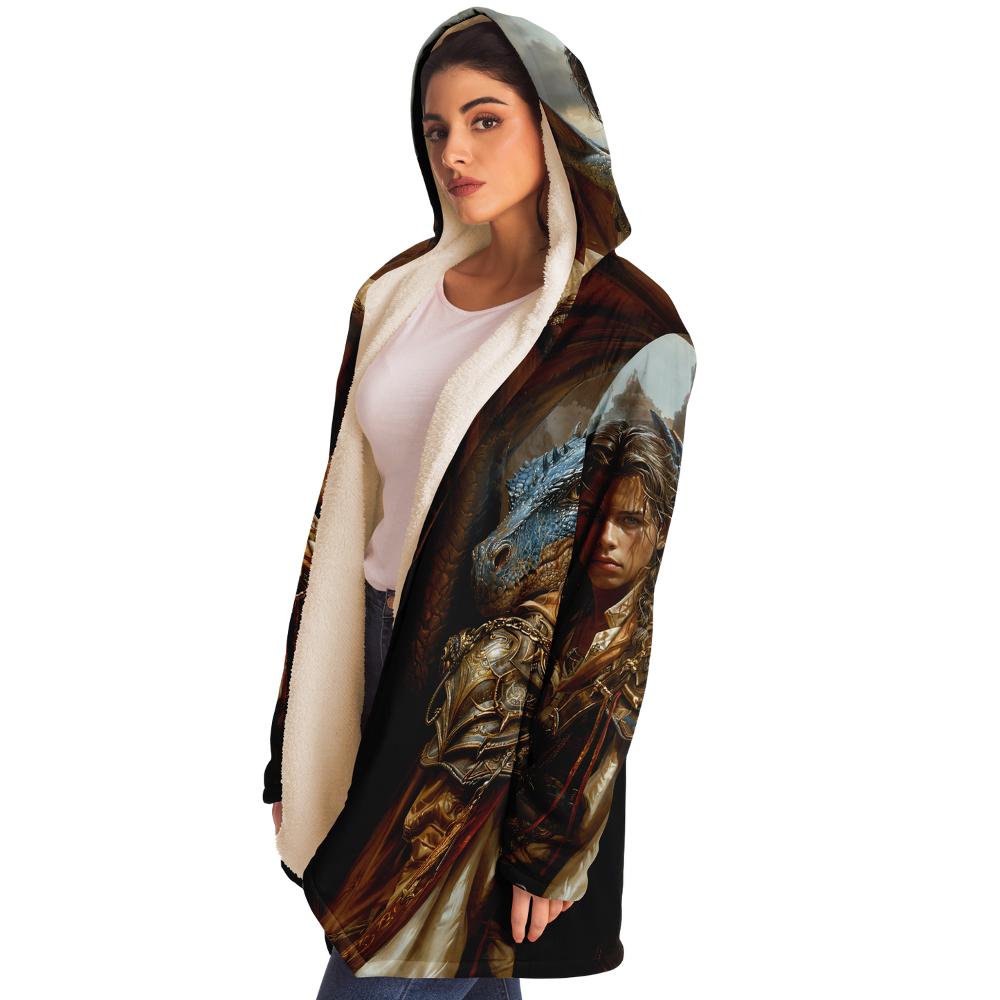 Adventurous Rogue And His Skyward Sidekick Microfleece Cloak