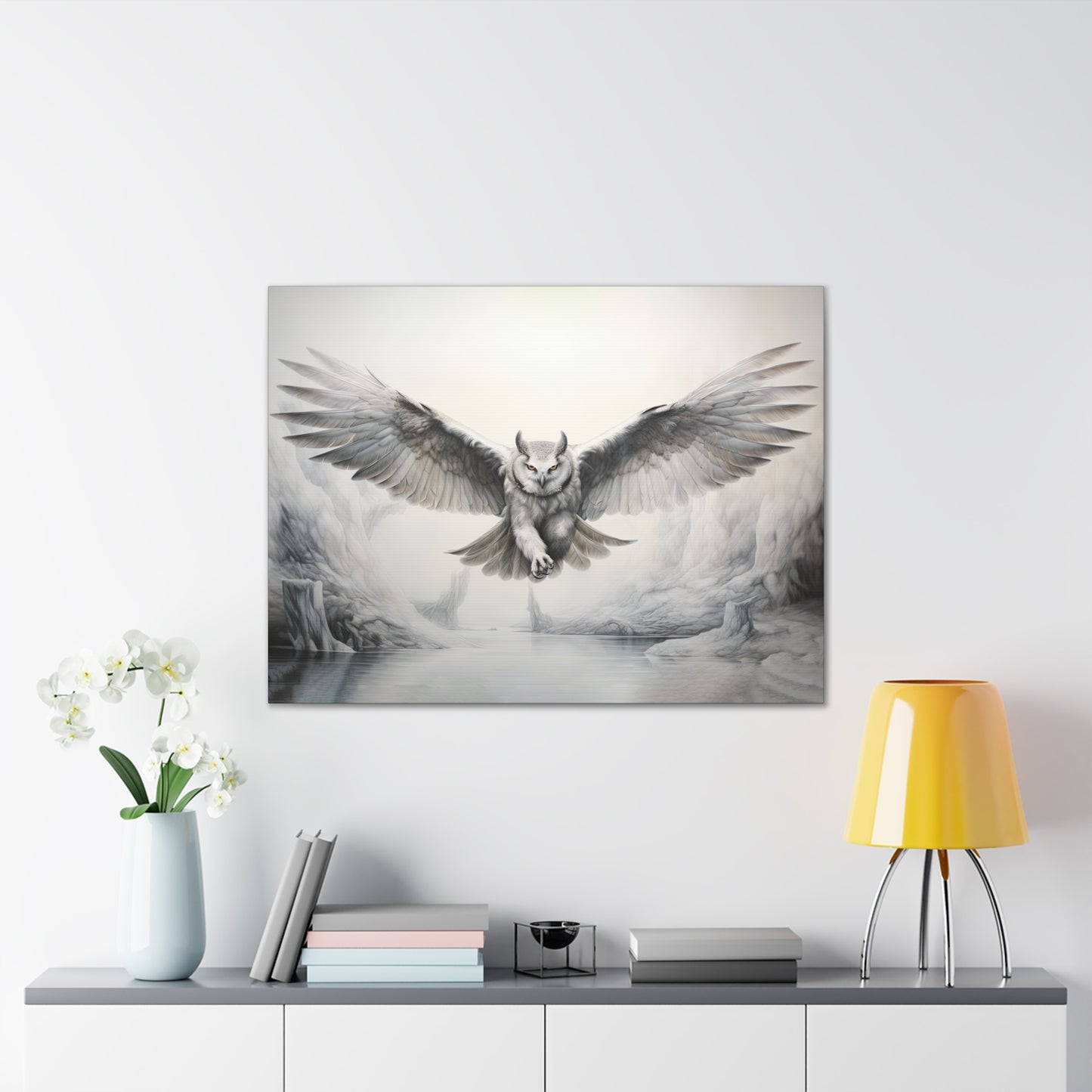 "Snowdrify Owl"  Canvas Stretched, 0.75" - Print