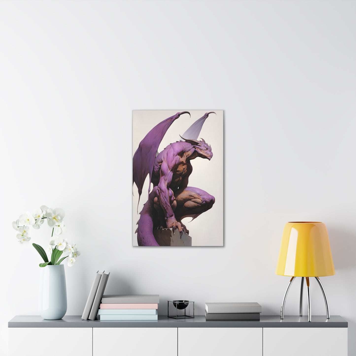 "Zephyrion The Violet Winged Draconian" Canvas Stretched, 0.75" - Print