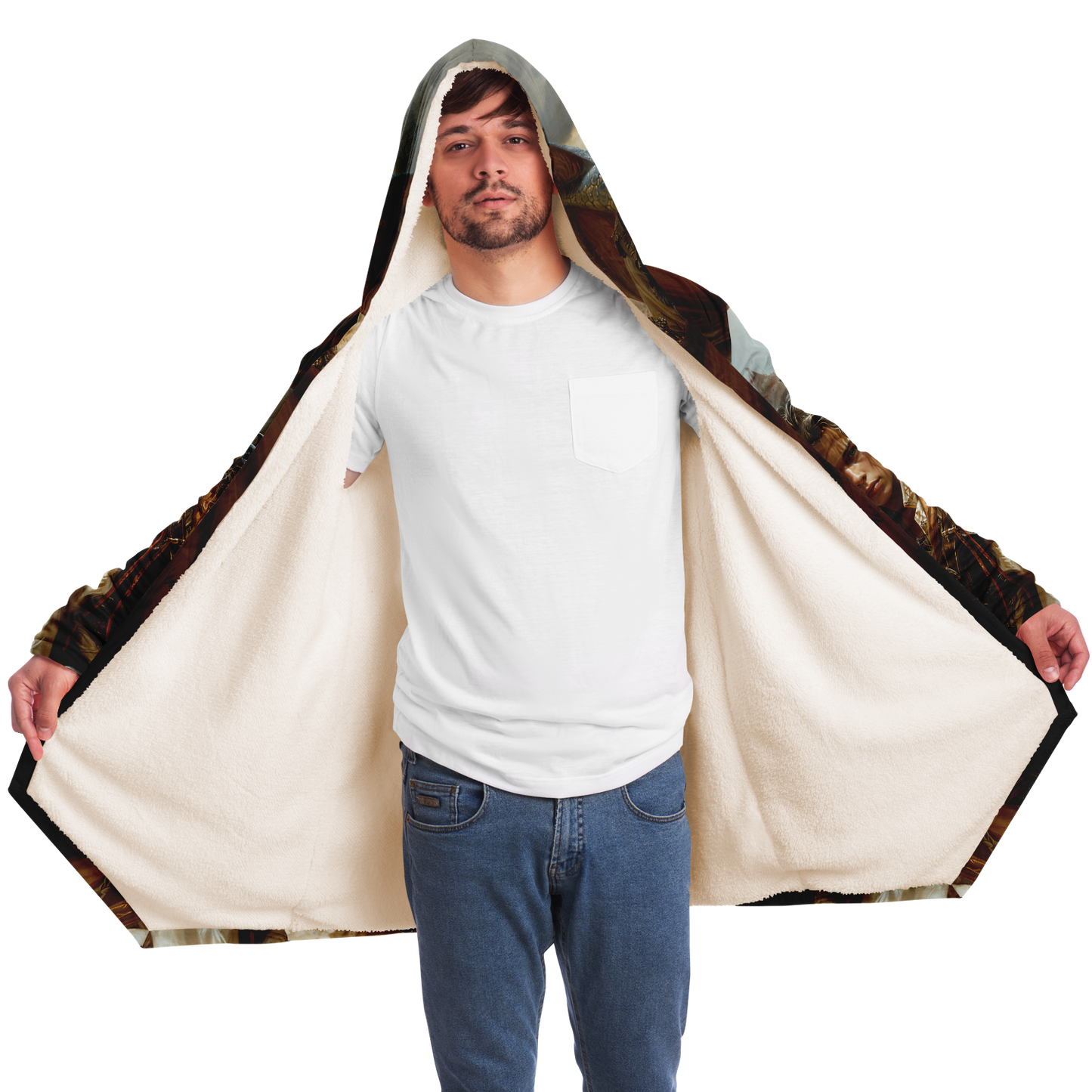 Adventurous Rogue And His Skyward Sidekick Microfleece Cloak