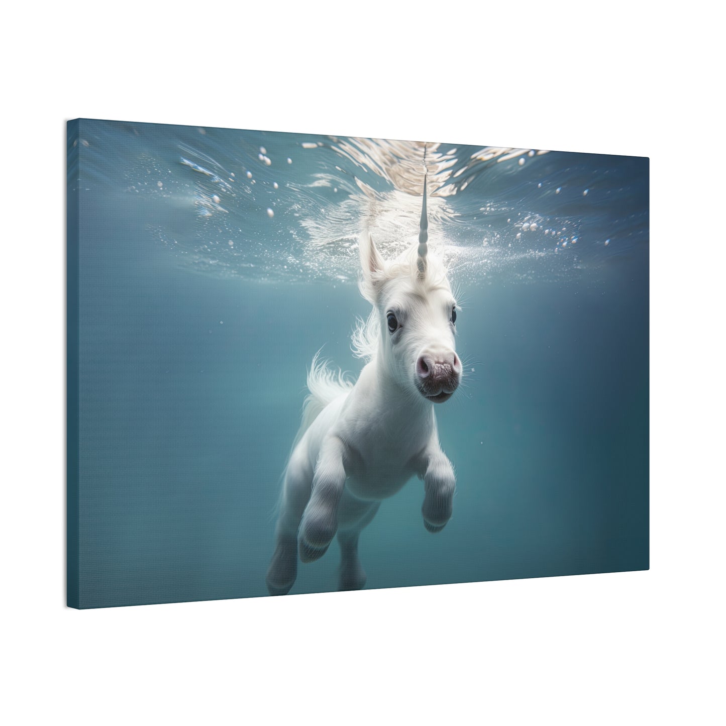 "Unicorns Aquatic Escapade"  Canvas Stretched, 0.75" - Print