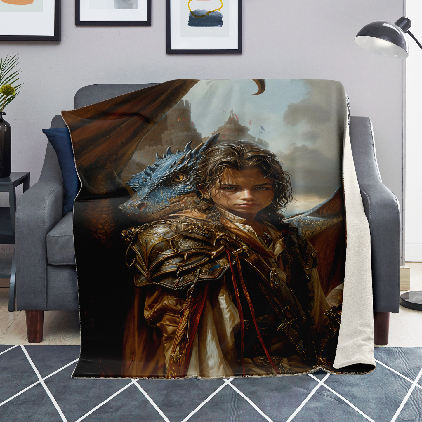 Adventurous Rogue And His Skyward Sidekick Premium Microfleece Blanket