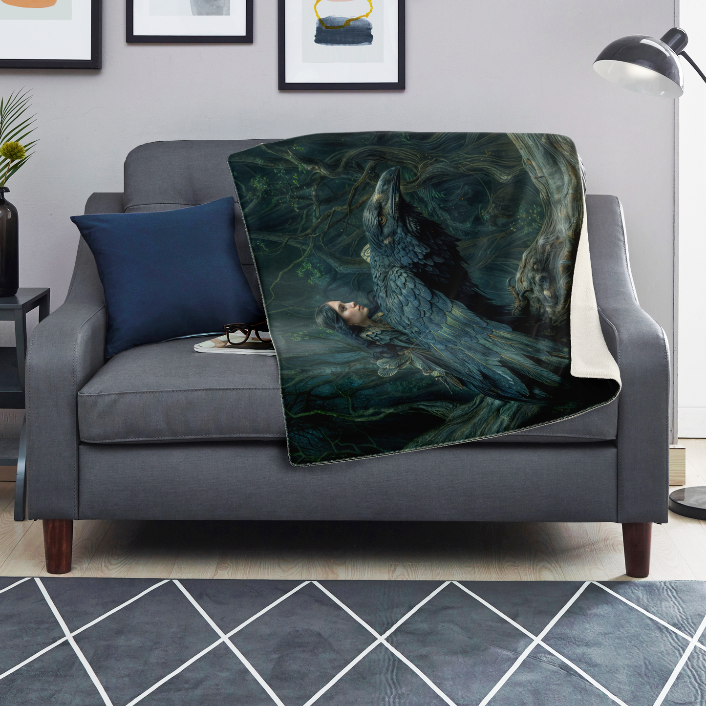 Lady Of The Crows Premium Microfleece Blanket