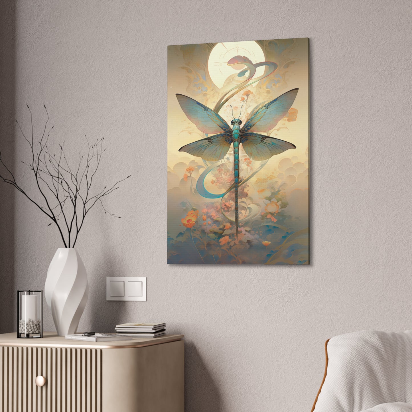 "Zen Dragonfly" Canvas Stretched, 0.75" - Print