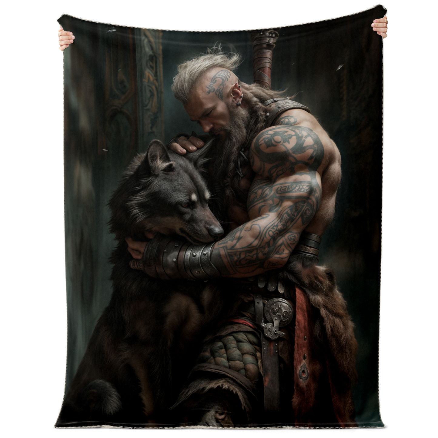 A Vikings Best Friend Premium Microfleece Blanket