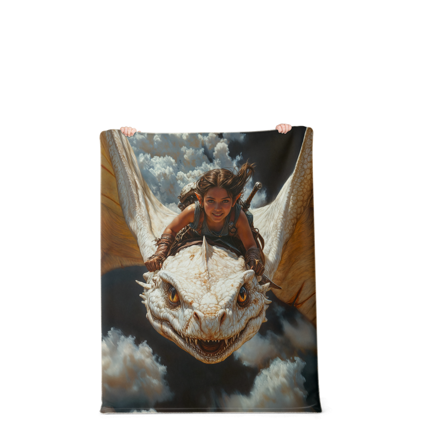 The Dragon Rider’s Smile Premium Microfleece Blanket