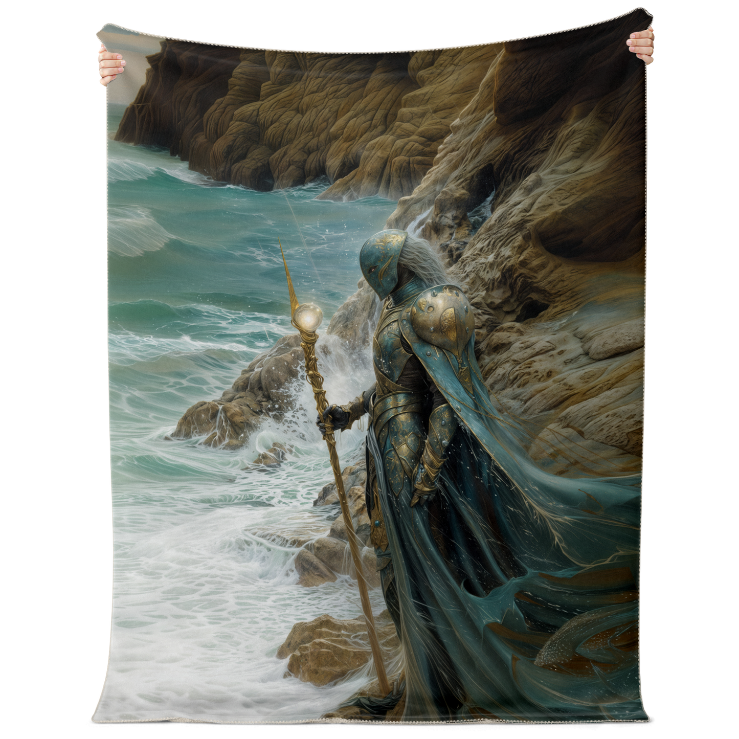 Atlantean Stormcaller Premium Microfleece Blanket