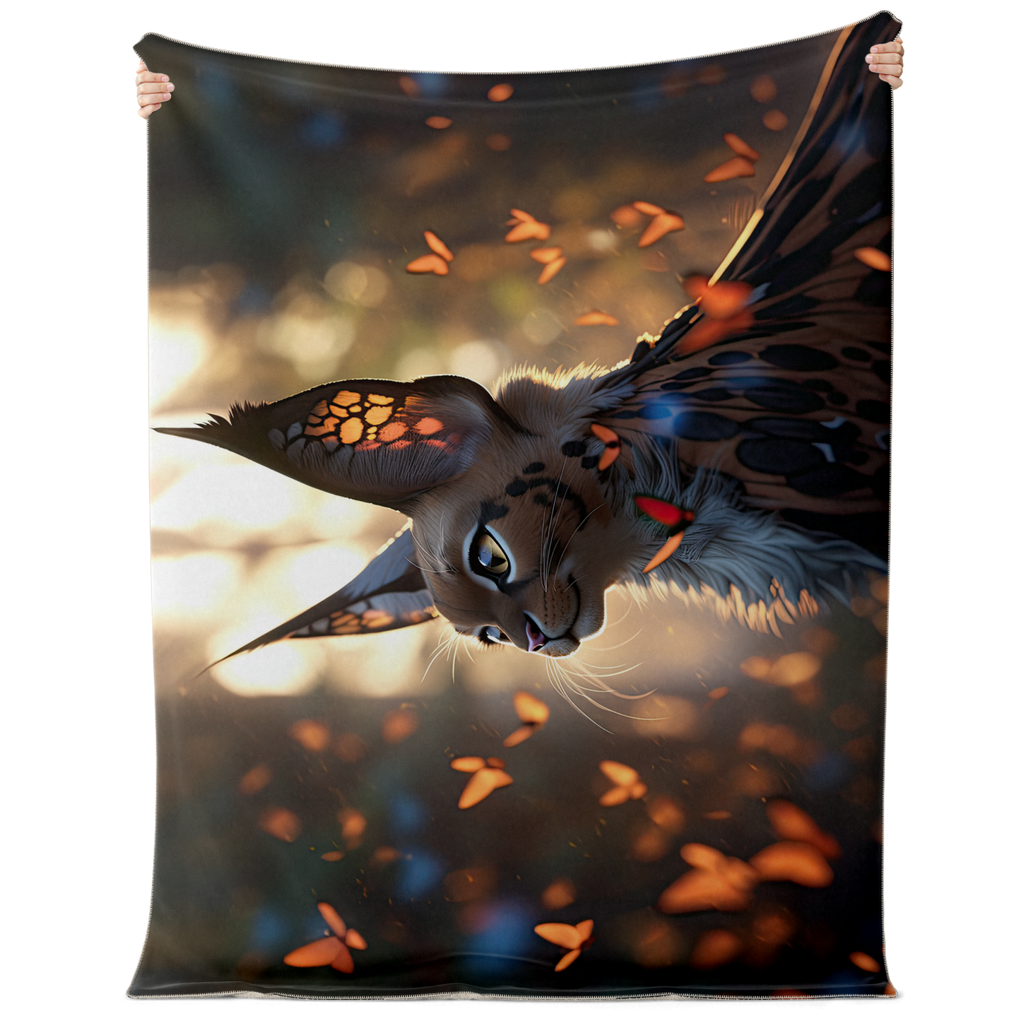 Premium Butterfly Cat Microfleece Blanket