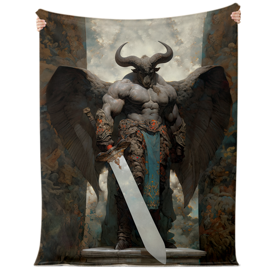 Winged Minotaur Premium Microfleece Blanket