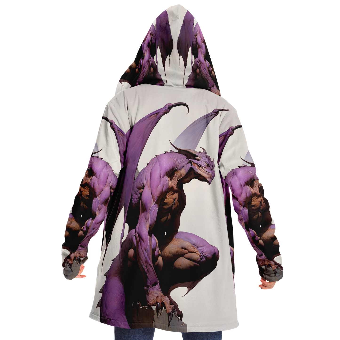 Zephyrion The Violet Winged Draconian Microfleece Cloak