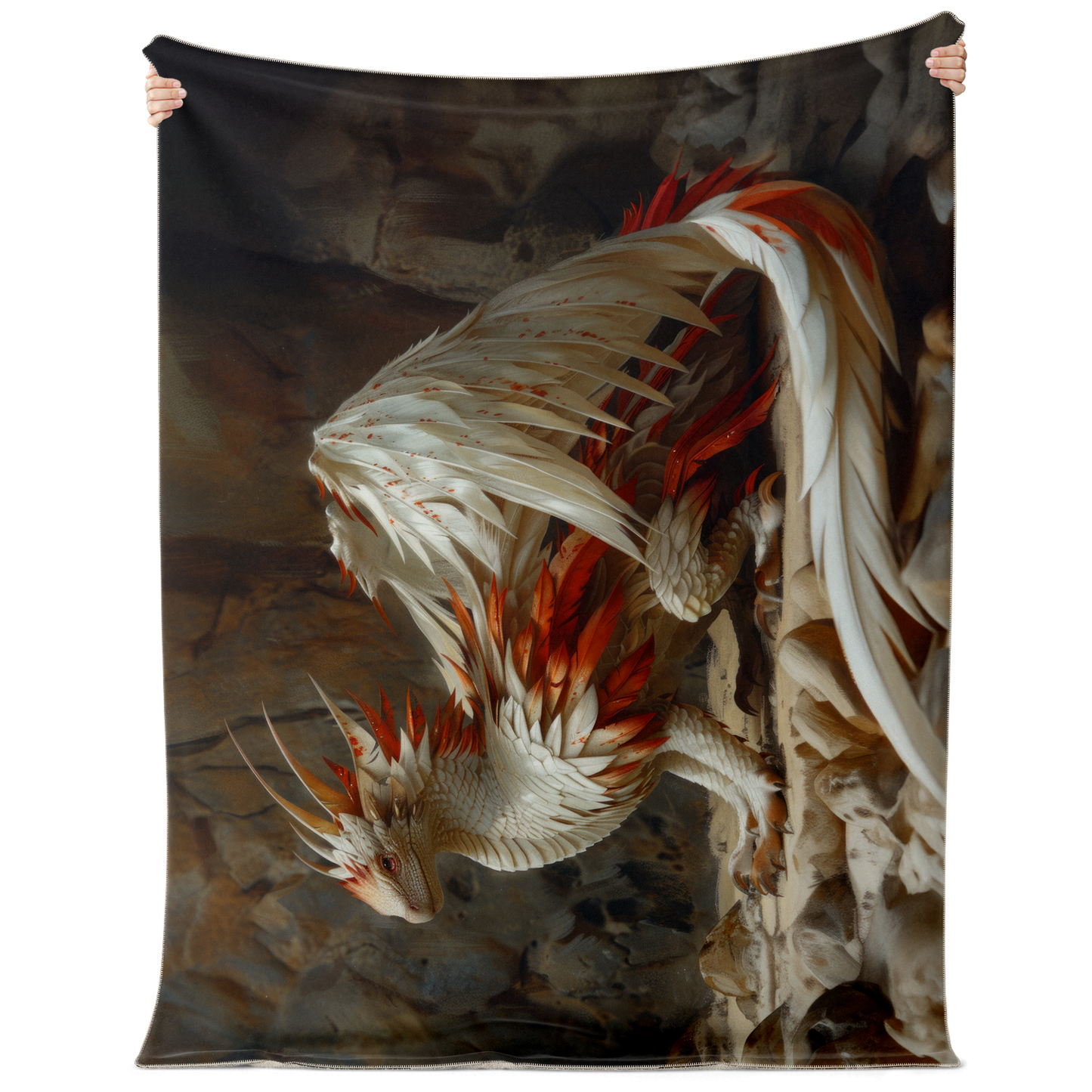 Snowfire Dragon Premium Microfleece Blanket