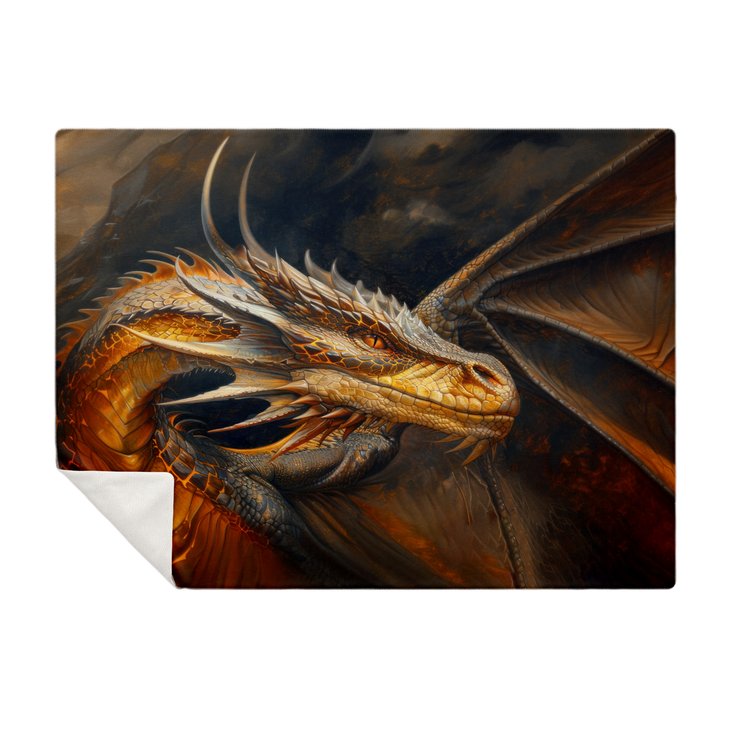 Fireheart - Grandfather Dragon Premium Microfleece Blanket