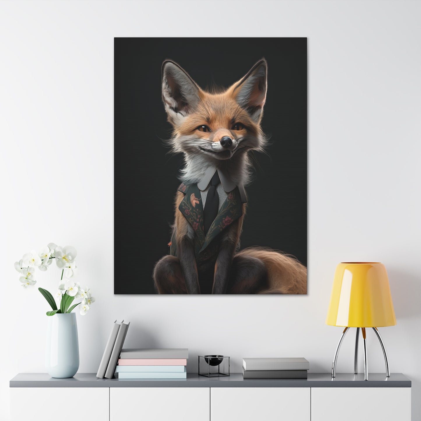 "Mr Sleek Fox" Canvas Stretched, 0.75" - Print