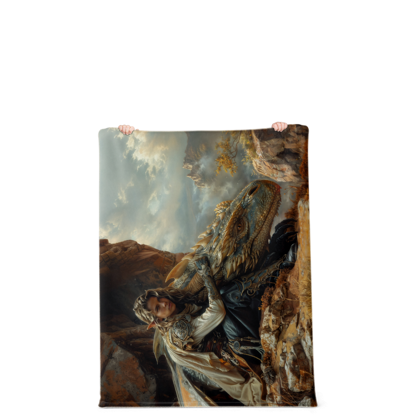 Clifftop Contemplation Premium Microfleece Blanket