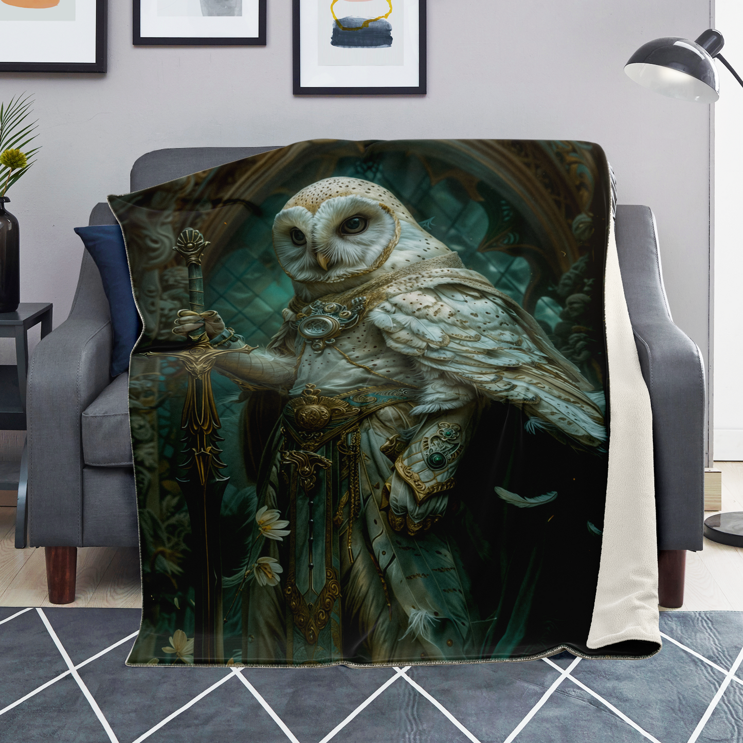 Whitewing Of The Feathered Dawn Premium Microfleece Blanket