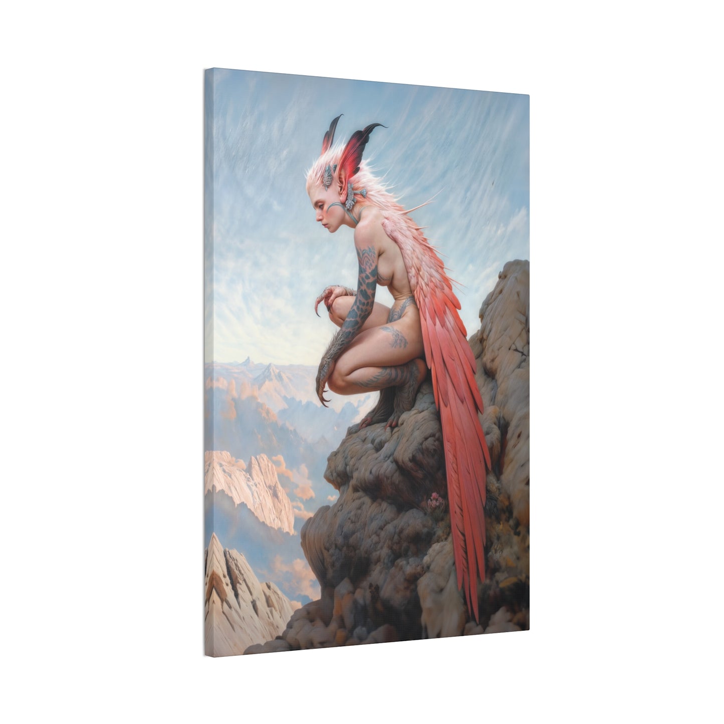 "The Crimson Harpy's Oath" Canvas Stretched, 0.75" - Print