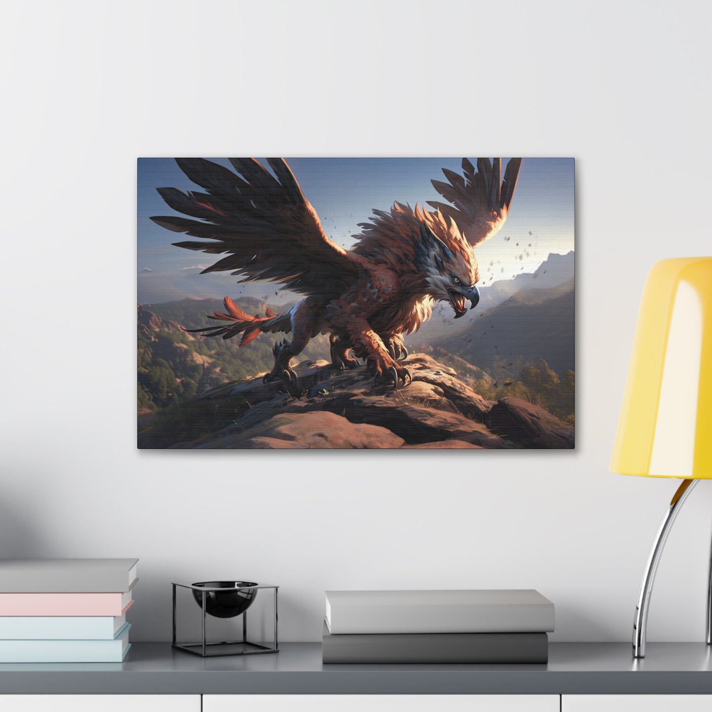 "Griffon Touchdown"  Canvas Stretched, 0.75" - Print