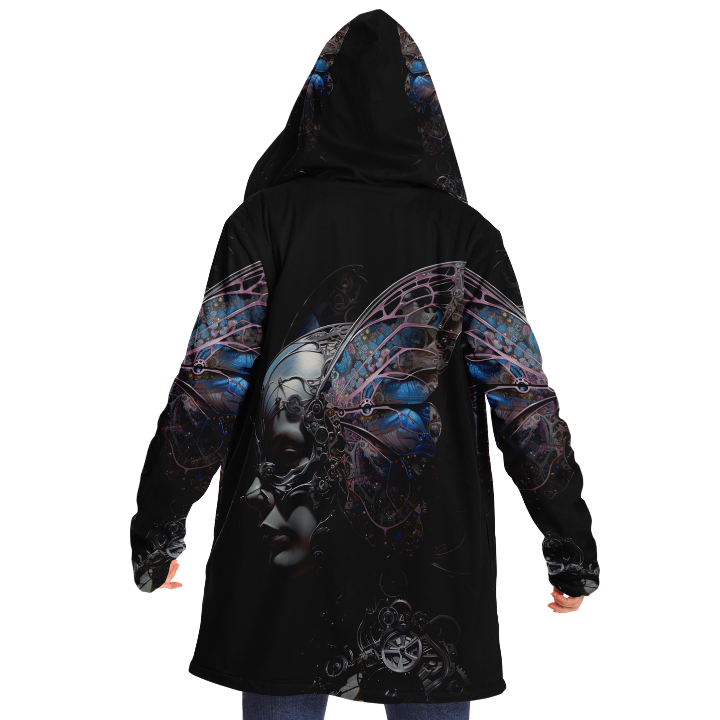 Cybernetic Butterfly Microfleece Cloak