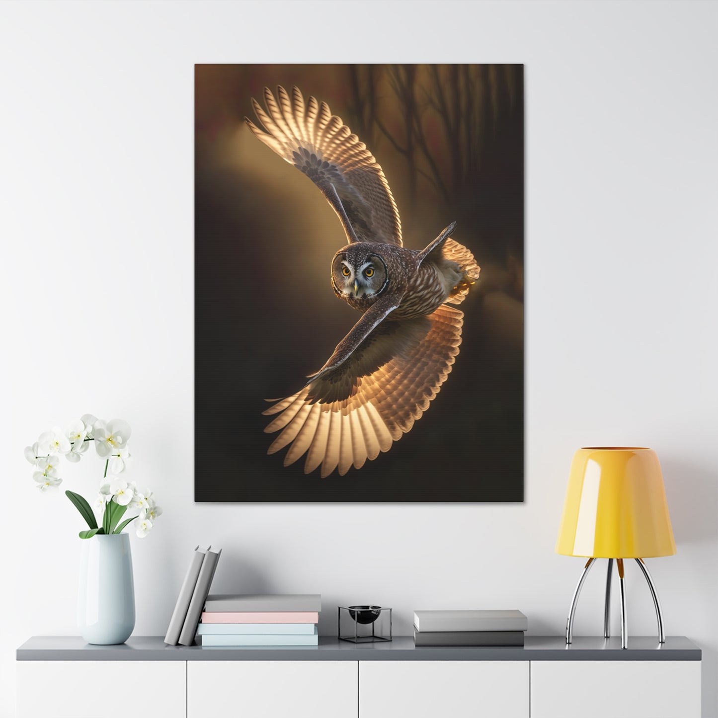 "Aerial Twister Owl" Canvas Stretched, 0.75" - Print