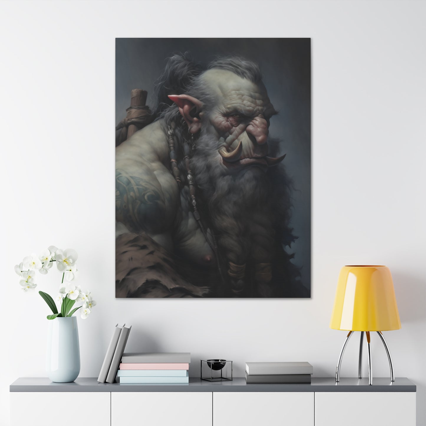 "Troll Warrior Portrait" Canvas Stretched, 0.75" - Print