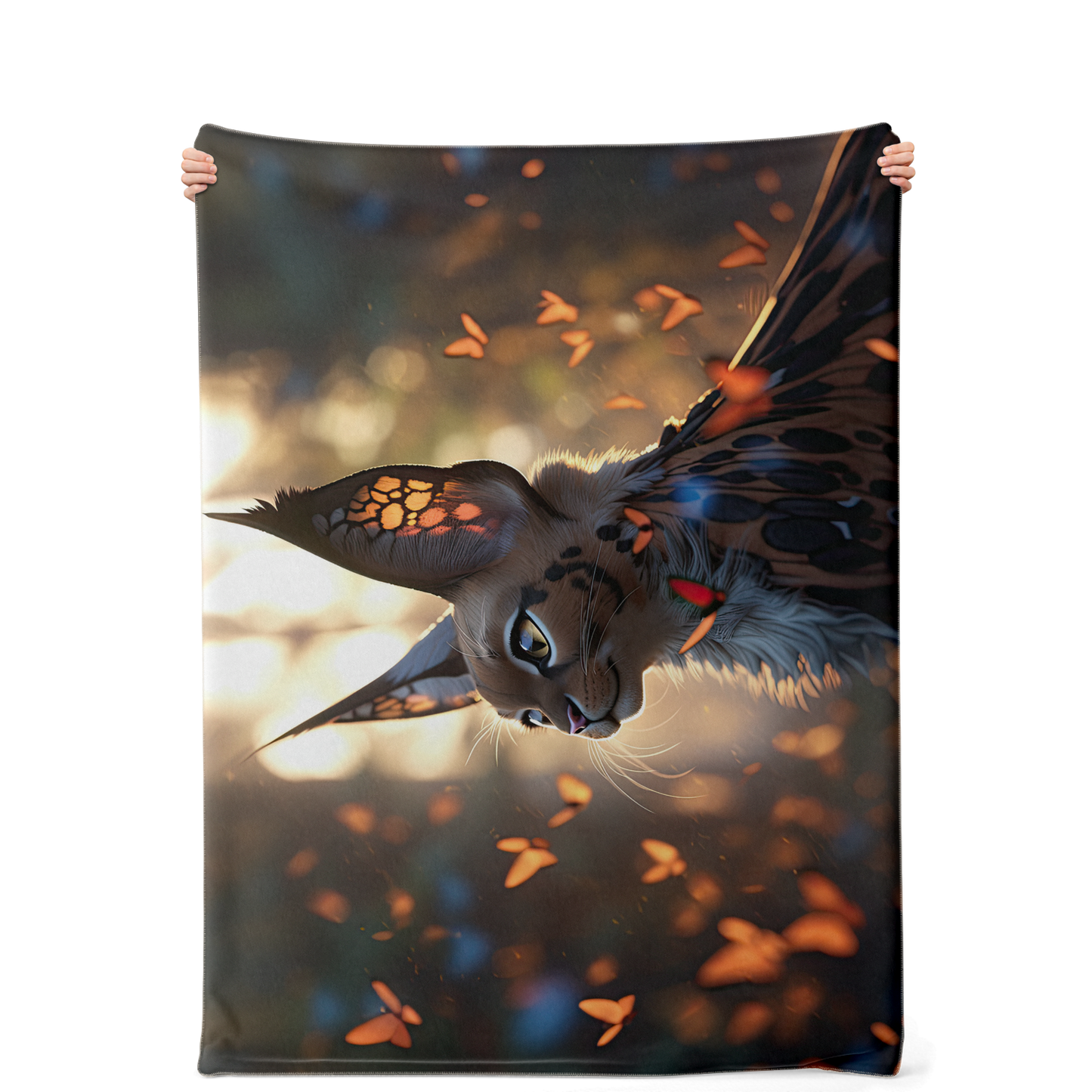 Premium Butterfly Cat Microfleece Blanket