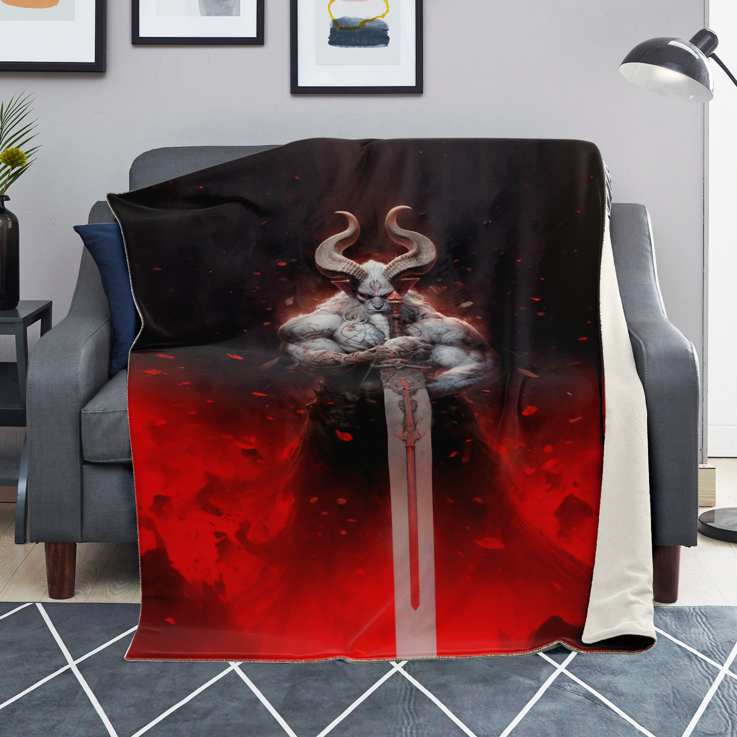 Premium Hellforge Minotaur Microfleece Blanket