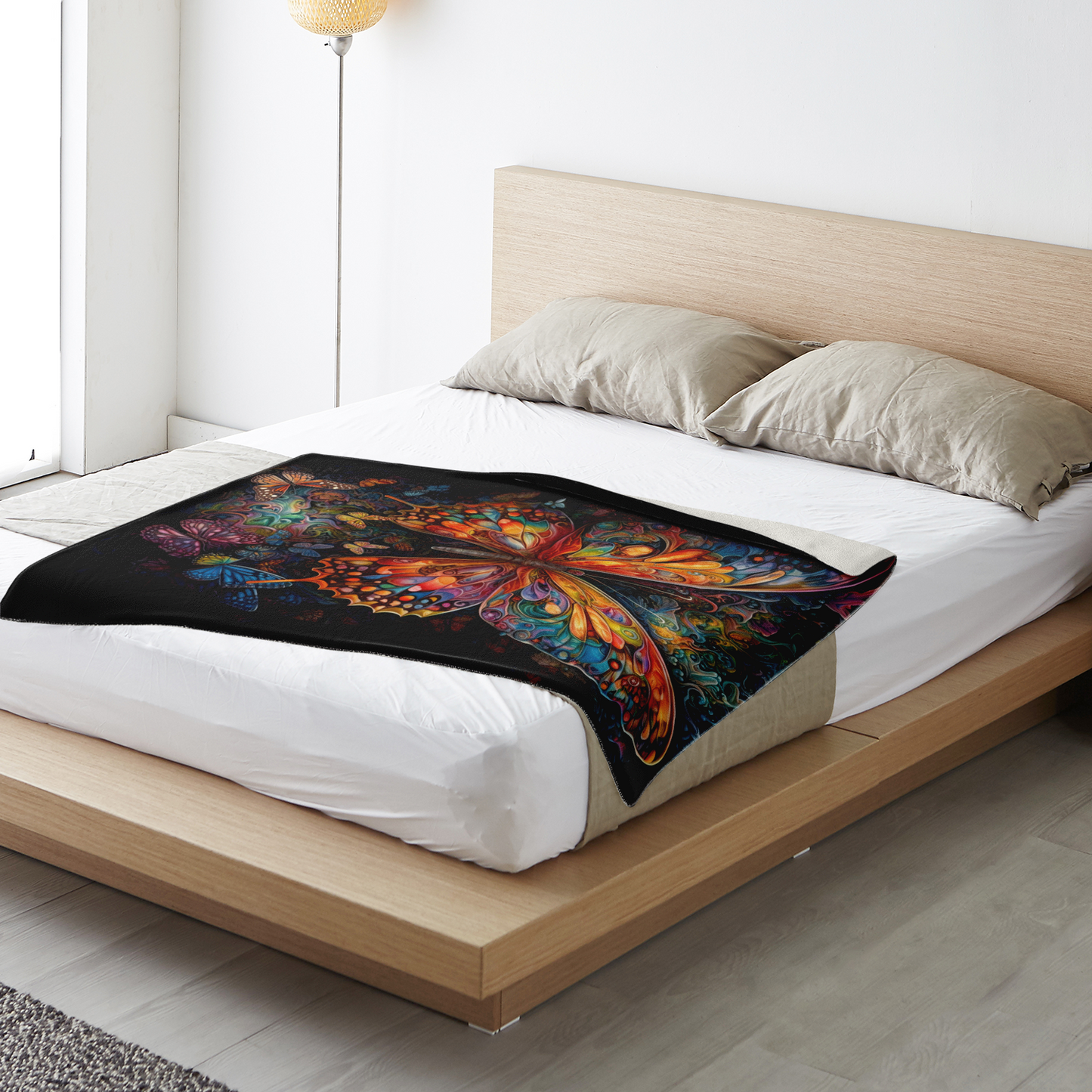 Psychedelic Monarch Premium Microfleece Blanket