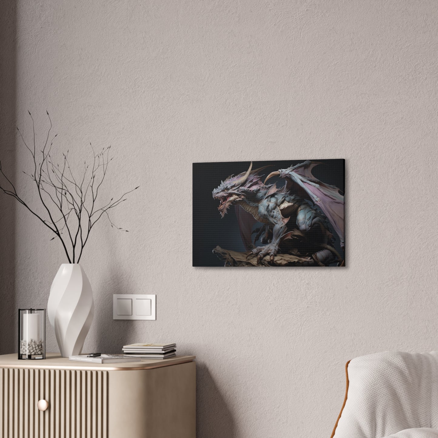 "Lavender Dragon Elder"  Canvas Stretched, 0.75" - Print